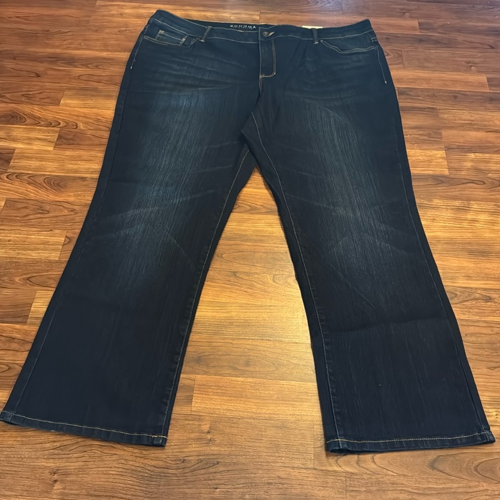 Women’s Sonoma size 20WS bootcut midrise stretch dark wash jeans NWT!